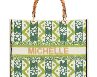 Madeleine Tote - Ikat Green