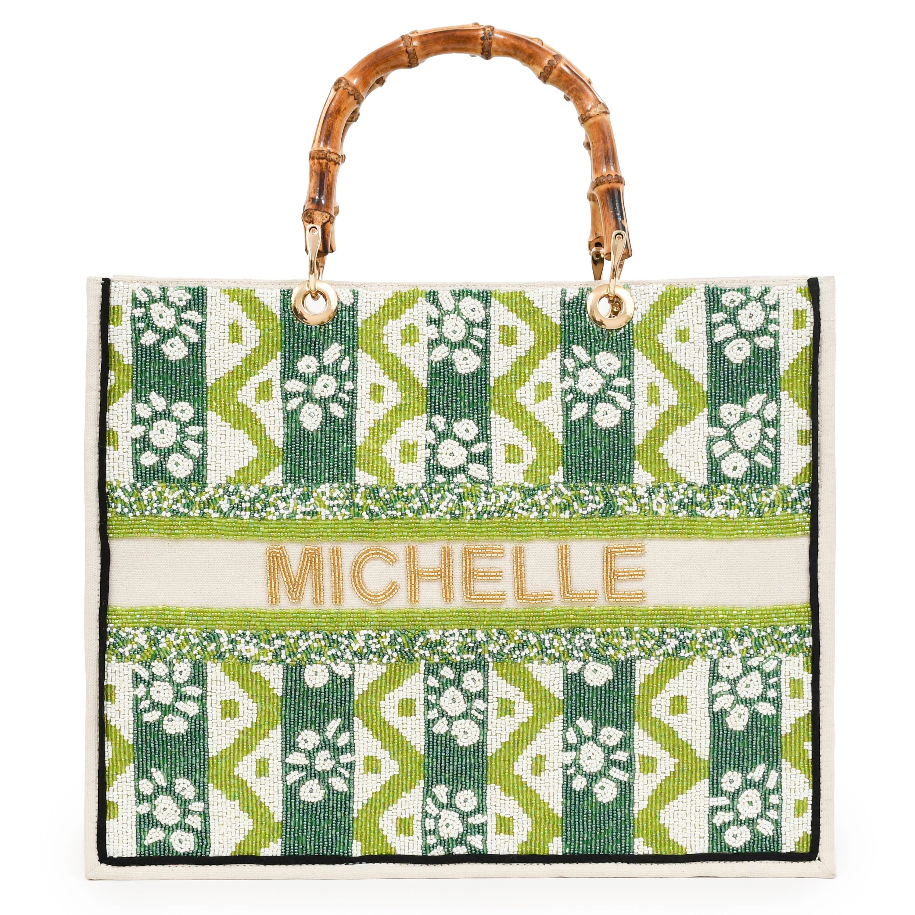 Madeleine Tote - Ikat Green