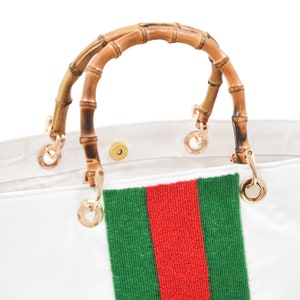Bamboo Gemma Tote – Racing Stripe Monogram image 4
