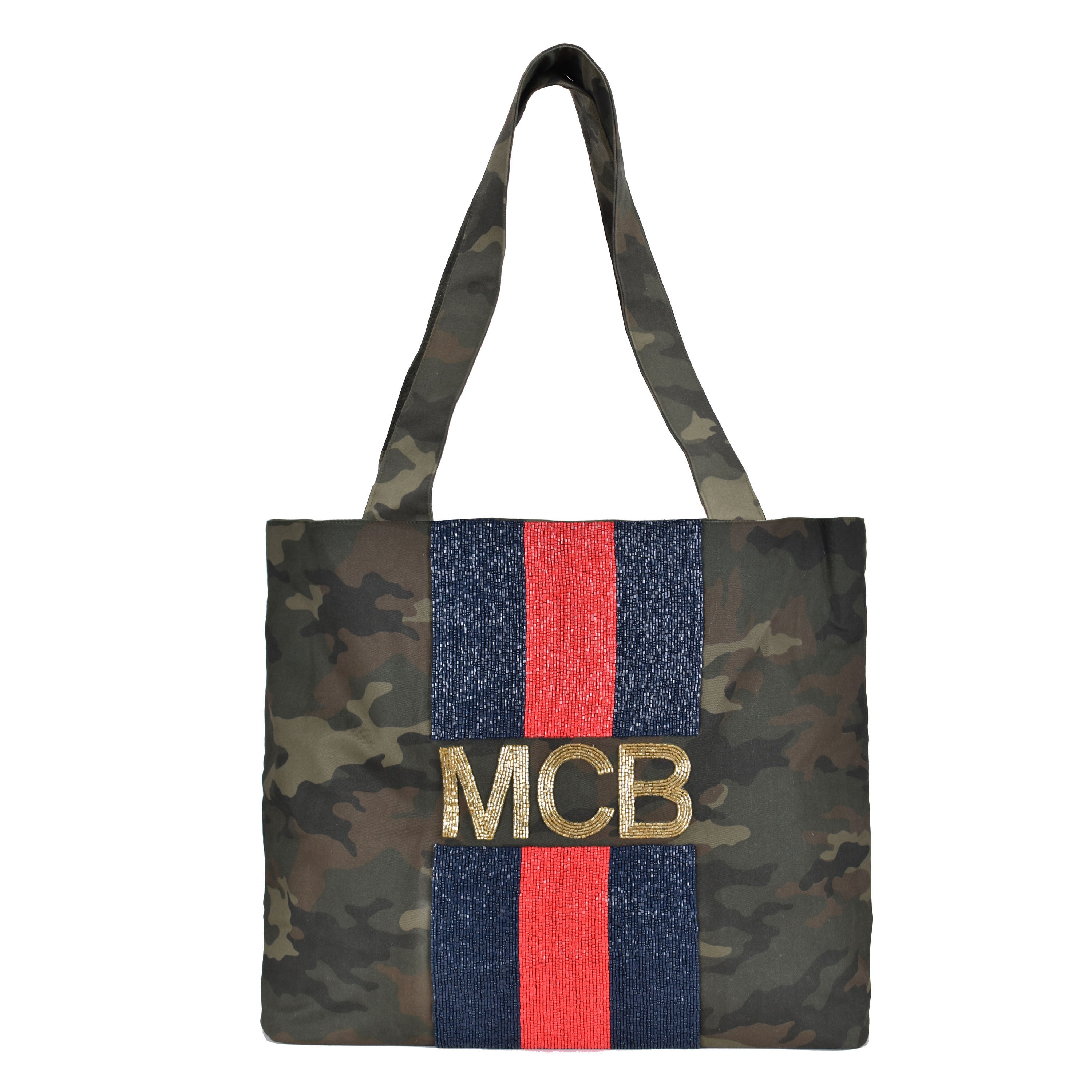 Camo Tote Racing Stripe Monogram Etsy UK