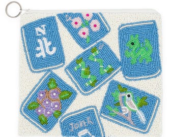 Mahjong Tile Design Zippered Card Case