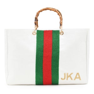 Bamboo Gemma Tote – Racing Stripe Monogram image 2
