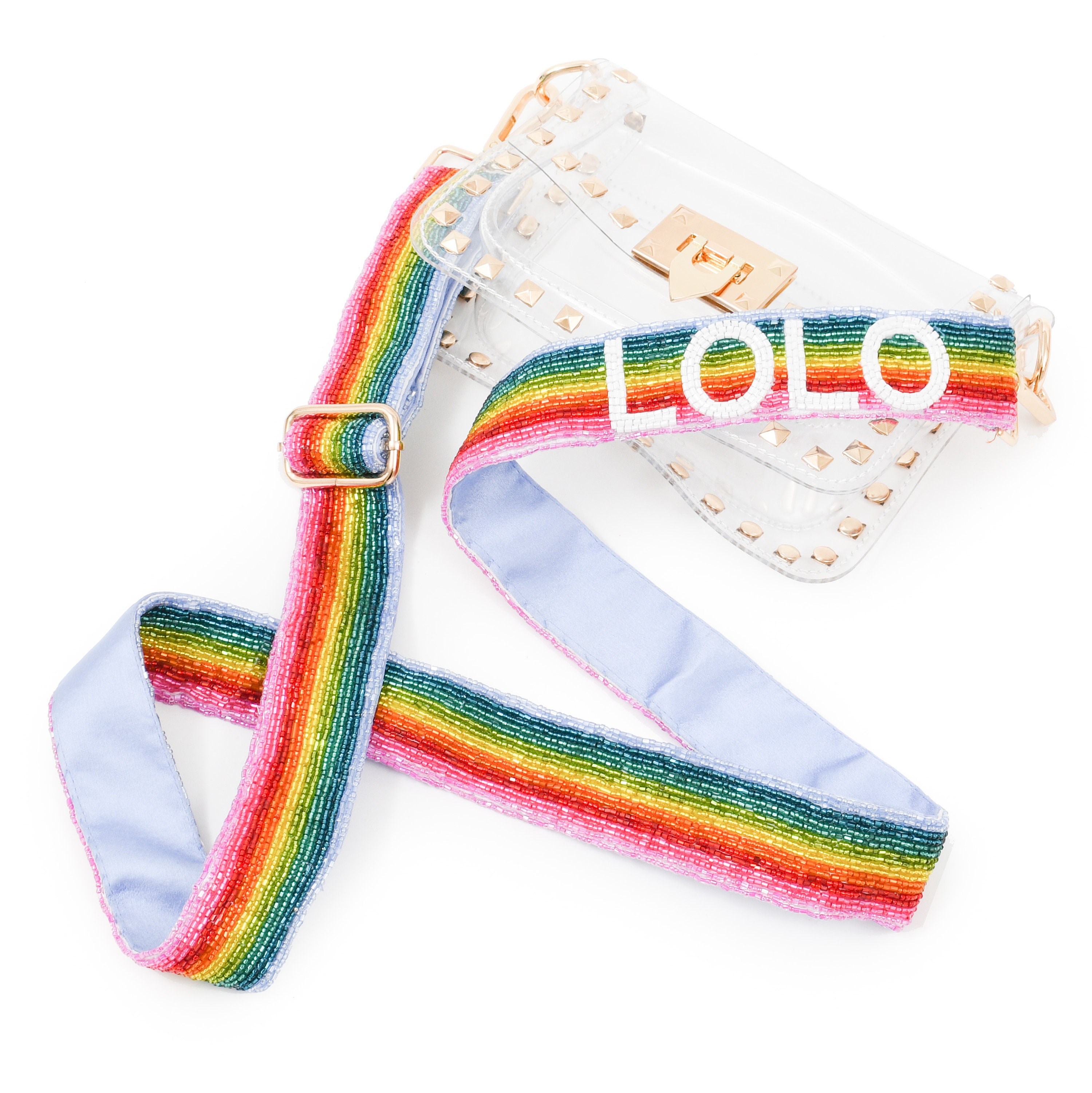 Custom Beaded Metallic Rainbow Purse Strap - Etsy