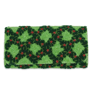 Half Barrel Beaded Monogram Clutch – Holiday Trellis