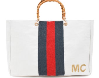 Bamboo Gemma Tote – Racing Stripe Monogram