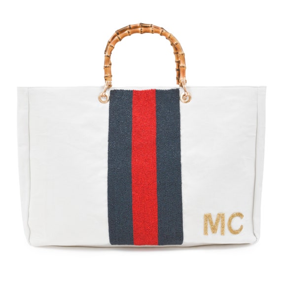 Bamboo Gemma Tote – Racing Stripe Monogram
