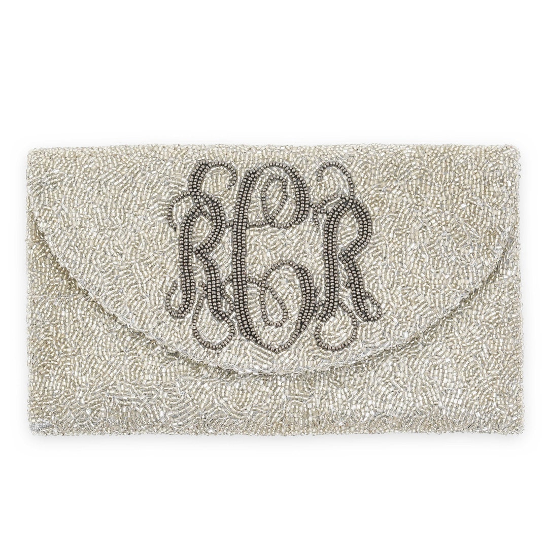 Crescent Flap Custom Beaded Monogram Clutch - Etsy