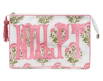Campbell Pink Monogrammed Travel Case