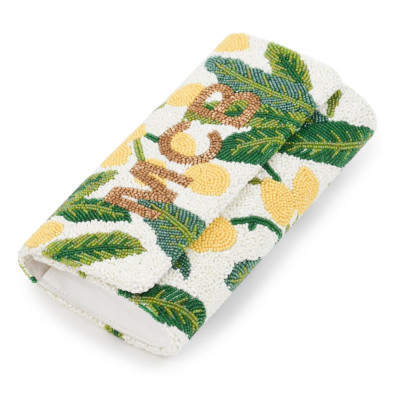 Half Barrel Beaded Monogram Clutch Amalfi Lemon - Etsy