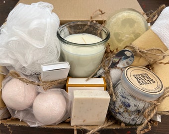 Gift Box, Spa Gift, Bath Salt Gift Set, Thank You Gift,  Gift for Friend, Gifts for Her, Comfort Gift Box, Care Package, Soap Gift Set