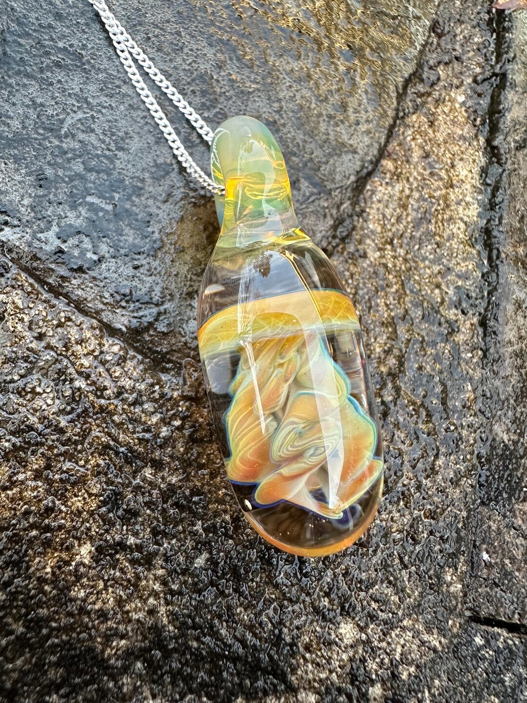 Glass Hand Blown Jellyfish Pendant Handmade Borosilicate Sea Jewelry - Etsy