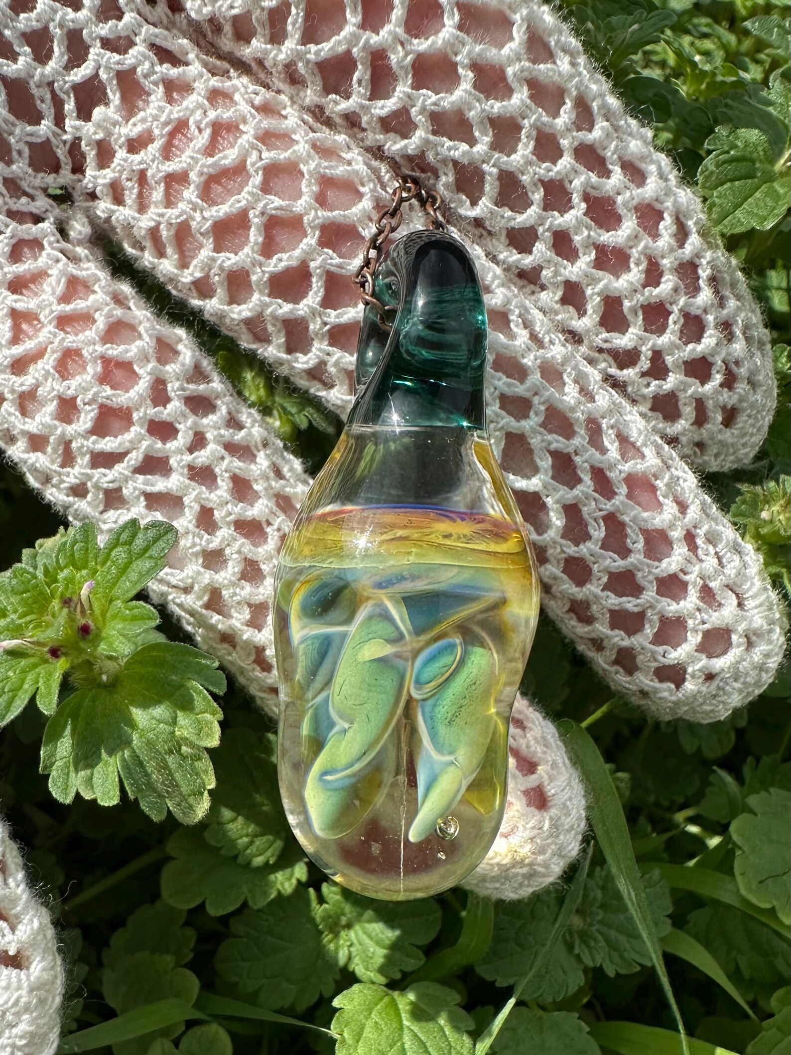 Glass Hand Blown Jellyfish Pendant Handmade Borosilicate Sea Jewelry - Etsy