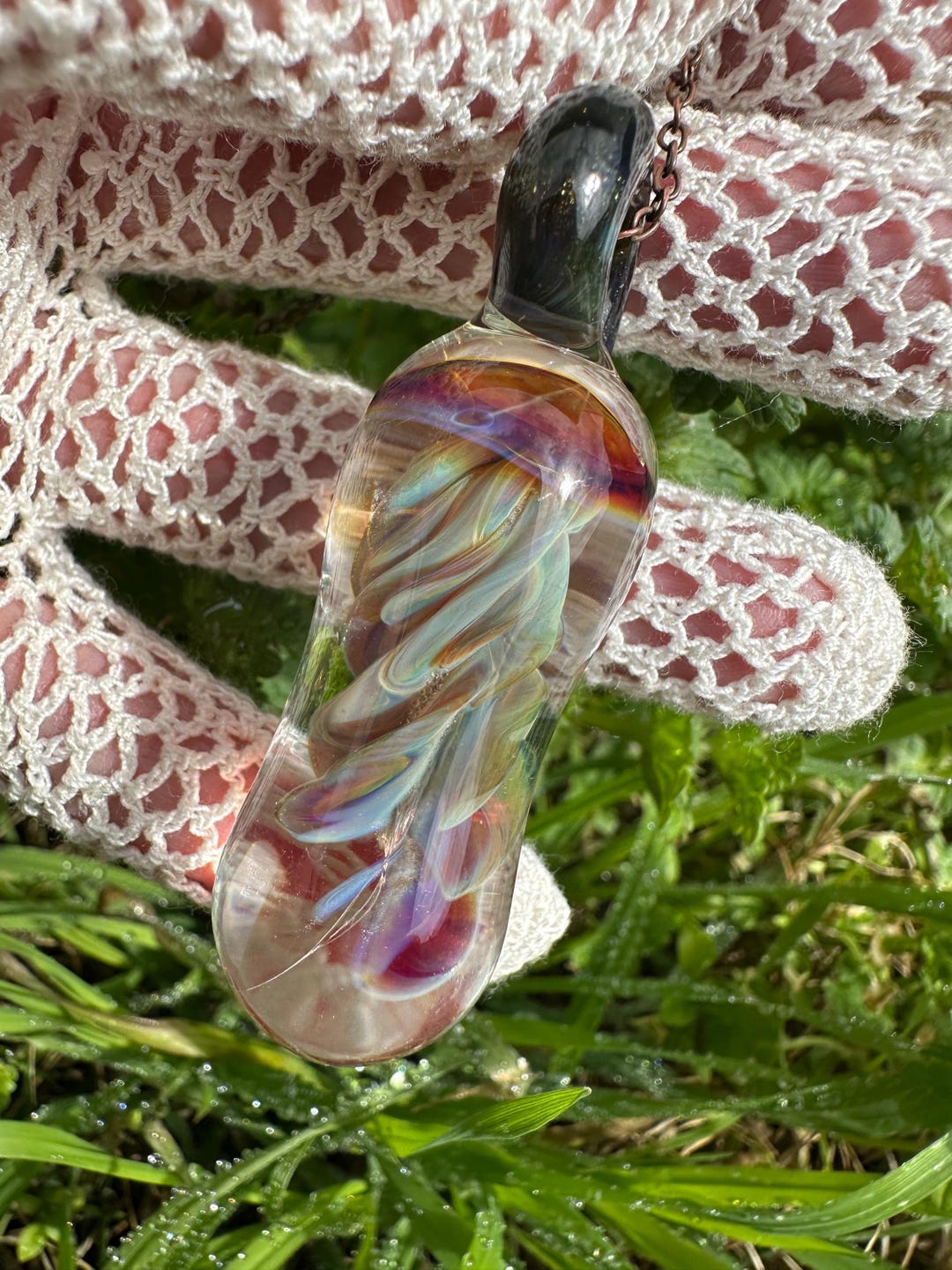 Glass Hand Blown Jellyfish Pendant Handmade Borosilicate Sea Jewelry - Etsy