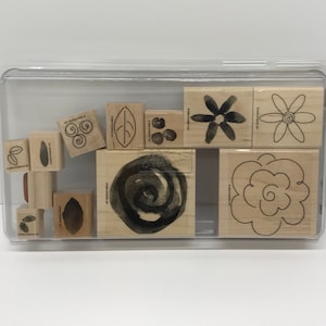 Bloemenfeest: Stampin' Up! - Absoluut decoratief bloemenfeest - Op hout gemonteerd stempelen in 2 stappen - Bloemen, bladeren, bloemblaadjes - Aquarel - Gepensioneerd