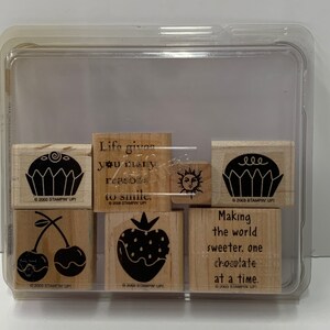 Oh così dolce mix set - Stampin' Up! - Cioccolato Fragole Cupcakes Ciliegie - Dolci - Timbri in gomma montati su legno - Ritirato