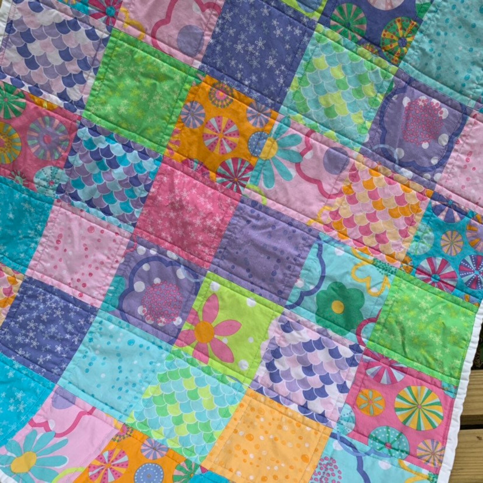 Candy Splash Quilt Candy Splash Blanket Baby Girl Quilt Etsy