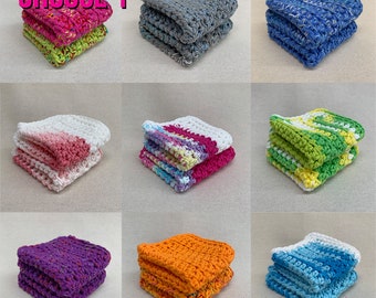 Dish Cloths 6 - Dish Rags - Crocheted Dishcloths - Handmade Dish Rags - Set of 2 Hand Crocheted Dishcloths - Best Dishcloths Dish Rags Ever!