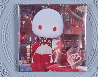 FFXIV Fridge Magnet with Warrior of Light Character  Job Stone Soul Crystal FF14