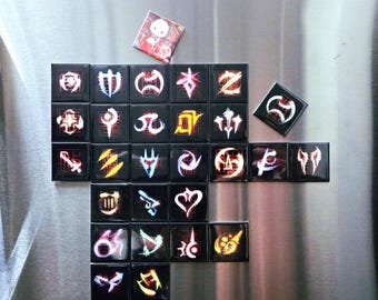 FFXIV Fridge Magnet Job Symbol Sumi-e & Ancient Seal Style FF14