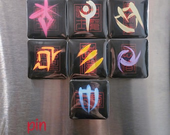 FFXIV Pin Button Badge Job Symbol Sumi-e & Ancient Seal Style FF14