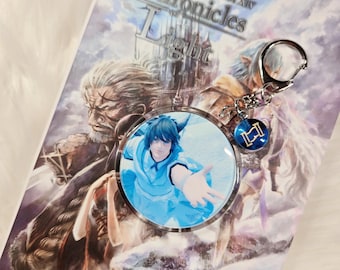 FFXIV Photo Keychain, Keyring with Patron Deity Charm FF14