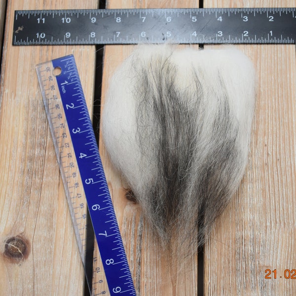 Genuine Icelandic sheepskin Dam Troll wig Mohair Replacement #482 White 3 x 2.5