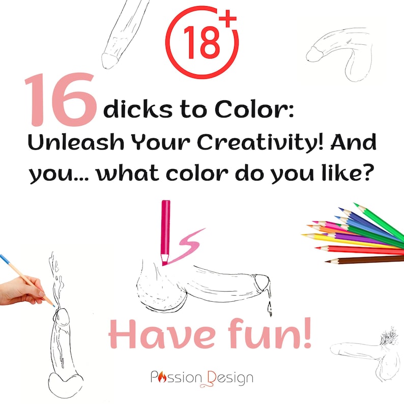 16 Penis Coloring Pages for Adults - Original PDF Download - Etsy