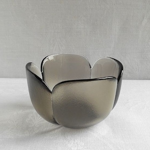 lead crystal glass dessert bowl smoked glass / Form ohne Namen / Rosenthal / Björn Wiinblad / 1960s