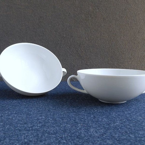 porcelain soupdishes or soupbowls set of 2 / Arzberg / FORM 2000 / Heinrich Löffelhardt / W. Germany / designed in 1954/55