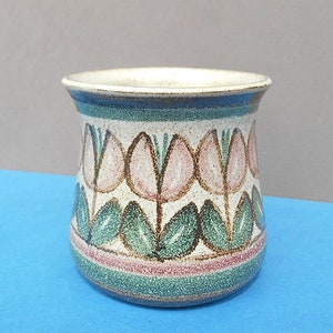 waisted ceramic beaker / studio ceramic / LB signed / Germany / vintage