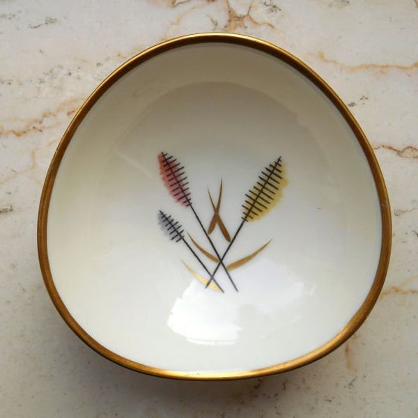 porcelain pin dish / Edelstein Bavaria / West Germany / hand painted / 1950s