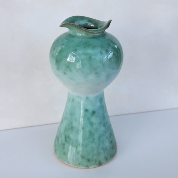 studio ceramic vase / hand turned / Albert Kiessling / Langenhessen / GDR / 1950s - 1960s