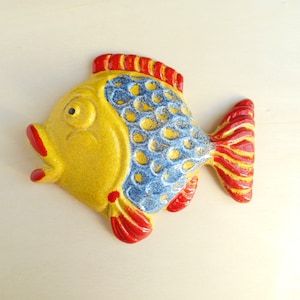 ceramic fish wall plaque / art ceramic / Italy / 1960s - 1980s