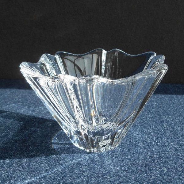 coupe, bougeoir et vase en cristal au plomb / Orrefors ORION / Lars Hellsten / Suède / de 1987