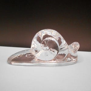 clear glass snail figurine paperweight / Europe / 1980s