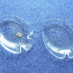 set of 2 16.5 cm, 6.5&quot; glass plate fish / Arcoroc / France / vintage 1970s