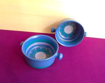 set van 2 soepborden keramiek / VIOLA / kmk Kupfermühle 21420 / West-Duitsland / 1987 - 1998