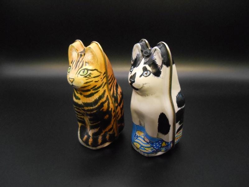 1986年 英国製 HUNKYDORY Dana Kubick 猫型缶6個セット 1986年 英国製