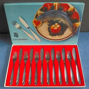 6 sets of fish cuttlery fish flatware / WMF 12 8835 6040 / West Germany / 1960s - 1970s
