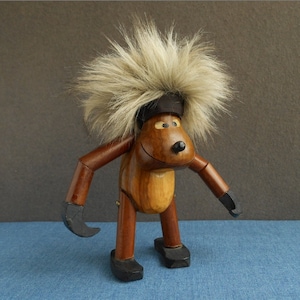 wooden Bolling style monkey ape troll figurine / teak wood / MCM / Denmark / 1960s