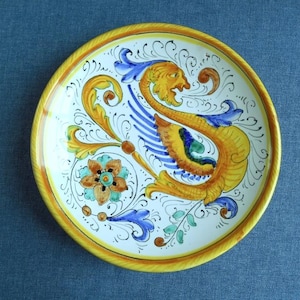 hand painted maiolica wall plate 20 cm / Deruta / CLASSICA RAFFAELLESCO / Umbria / Italy / 1980s