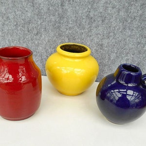 3 ceramic vases / WGP / Dümler & Breiden 146, Scheurich 410-7, Melitta Friesland ceracron / WGP / Germany / 1970s