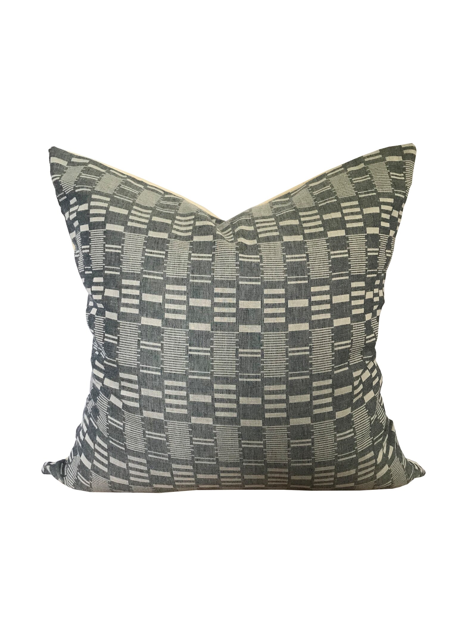 Blue Gray Cotton Pillow Cover // Blue Ivory Pillow // Etsy