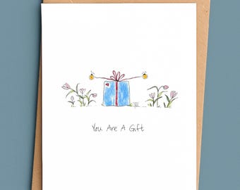 Encouragement Card/Thinking of You Card/Cute You Are A Gift Card