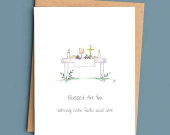 Priest Appreciation Card/Catholic Priest Encouragement Card/Clergy Thank You Card/Blessed Are You /Ordination Card/Religious Greeting Card