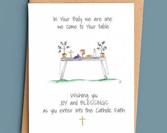 RCIA Card, Sacrament Cards, Catholic Welcome Home Note Card