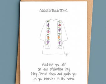 Ordination Card/Catholic Greeting Cards/Priest gift/Sacrament Gifts/Catholic Art