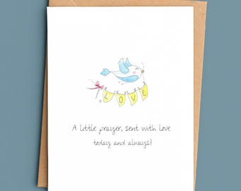 Praying For You Card/Thinking of You Card/A Little Prayer Sent With Love/Religious Encouragement Card