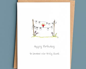 Birthday Card For Her/Someone Who Truly Shines/Inspirational Birthday Card/Friend Birthday Card
