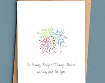 Congratulations Card/So Many Bright Things Ahead/New Beginnings Greeting/Encouragement Card/Graduation